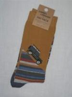 BNWT FAT FACE Mens Land Rover Socks Mustard Yellow Size 9.5 - 11