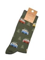 BNWT FAT FACE Mens Woodland Camper Van Socks Khaki Green  Size 9.5 - 11