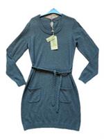 Fat Face Jumper Dress Grey Fine Knit Wool Belt Fitted Long Sleeves Size 18 NEW! - 18 Regular