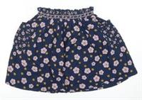 FatFace Girls Blue Floral A-Line Skirt 9-10 Years