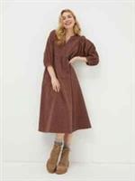 Ceil Brown Gingham Midi Dress - 16 Tall