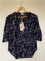 Fat Face The Poppy Popover Ladies Short Sleeve Cotton Blouse Navy Size 10 BNWT - 10 Regular