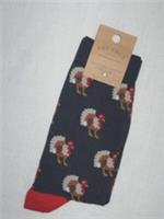 FAT FACE Mens Turkey Socks Navy Blue Size 6.5 - 9 - 6.5 - 9 Regular