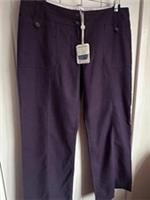 Women's Fat Face Linen & Cotton Trousers - Aubergine Purple (NWT, Size 18) - L Regular