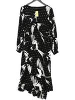 Fat Face Wrap Midi Dress UK14 in Black