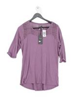 Fat Face Women's Top UK 14 Purple Cotton with Viscose Basic New with tags