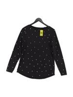 Fat Face Women's Top S Black Cotton with Elastane Basic New with tags
