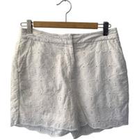 Fat Face Women's White Embroidered Cotton Shorts UK8 - UK 8 Regular