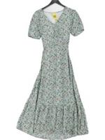Fat Face Wrap Midi Dress UK10 in Green