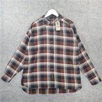 FatFace Caroline Check Shirt Womens UK 16 Navy Rust Plaid Cotton Long Sleeve NWT - 16 Regular