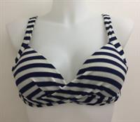 Fatface Women's Swimwear Bikini Size 10 Navy White Striped Padded Stretch New F1 - 10 Regular