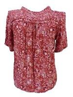 Fat Face Ladies Blouse Top Size 12 Burnt Orange Abstract Print Terracotta India - 12 Regular