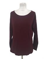 FatFace Sophie Boat Neck Jumper Size 12 Dark Red Knitted Slits New F1 - 12 Regular