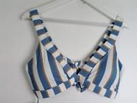 Fat Face Women's Bikini Top Size 16 Blue Hali Stripe Triangle RRP £29 NWOT F2 - 16 Regular