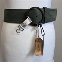 Fat Face Wide Waist Belt Size Small Green Suede Leather Boho New - S Regular