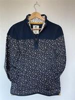 Fat Face Airlie Ladies 1/2 Zip Sweatshirt In Blue Chambray Floral Print Size 10 - 10 Regular
