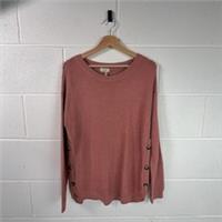Fat Face Emmy Button Jumper Pullover in Pink - UK 12 / US 8 / Size 12 / Wom...