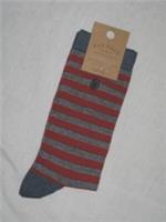 FAT FACE Mens Oli Striped Socks  Red Blue Grey Size 6.5 - 9