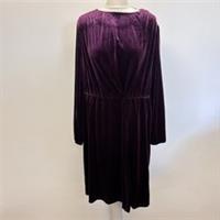 Fat Face Annie Velvet Dress Size 14 Dark Plum Purple New RRP £85 Festive NYE - 14 Regular