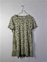 Fat Face Simone Damask Floral Jersey T-Shirt Dress Green Mix Size 18 NEW F2 - 18 Regular