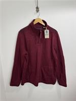 Fat Face 1/4 Zip Pullover Jumper Mens Size XL Burgundy Fleece Outdoor - XL Regular