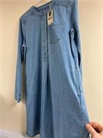 Fat Face UK10 BNWT Denim Carpenter Dress Button Up Country RRP &pound;65 - 10 Regular