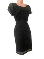 Ex Fat Face black Lucy chevron lace overlay dress Size 12 New - 12 Regular