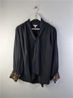 Monsoon Women's Embellished Blouse Size M Black Long Sleeves NEW - M Regular