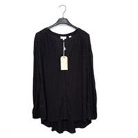 Fat Face Eva Blouse Star Print Longline Henley Neck Black Brown - Size 8 NEW - 8 Regular