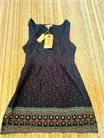BNWT FatFace Kaye Paisley tunic dress navy blue embroidered 100% cotton UK 12 - M Regular