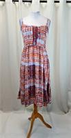 Fat Face Tie Dye Patterned Strappy Dress Size 12 Uk Rrp &pound;50 CR067 EE 17 - 12 Regular