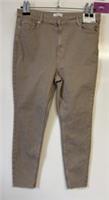 Papaya Womens New Beige Tapered Leg Ankle Grazer Jeans UK Size 16 & Leg 27 - 12 Regular