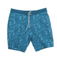 FatFace Men's Swim Shorts Size XL Teal Blue Leaf Print Drawstring Zip Pocket New - XL Regular
