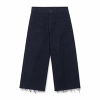 Fat Face Girls Wide-Leg Jeans Size 7 Years Blue Casual Frayed Hem