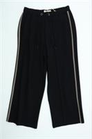 Fat Face Women's Trousers Size UK 12S Black Wide-Leg Side Stripe Jersey New - 12 Regular