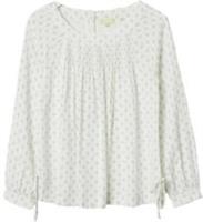 FAT FACE Womens Blouse Top Ivory Rae Soft Cotton Blend Smock Pleat 50% OFF SALE! - 12 Regular