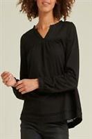 FAT FACE Black Jersey Top Natalia Pleated Gipsy Smock Blouse - 8 Regular