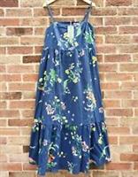 NEW FAT FACE National Forest Navy Blue Floral Midi Smock Summer Dress size 12 14 - 12 Regular