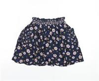 Fat Face Girls Blue Floral Vinyl A-Line Skirt Size 9-10 Years Regular Pull On