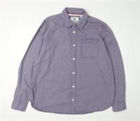 Fat Face Men's Blue Striped Button-Up Shirt XL - XL Regular