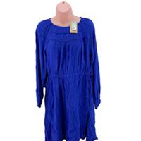 Fatface Taylor Midi Dress, Shirred Front Balloon Sleeves Tie Waist, UK 12, Blue - 12 Regular
