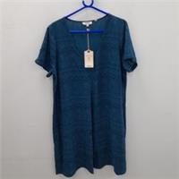 Fat Face Patterned Dress Size UK 16 Teal Blue Short Sleeve New NWT RMF-FPL11