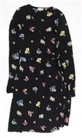 Fat Face Women's Black Floral Wrap Dress Size 10 - 10 Regular