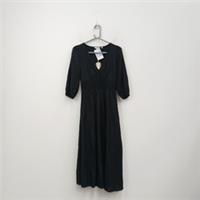Fat Face Maxi Dress Size 6R Womens Black V Neck New With Tags FPL -WRDC