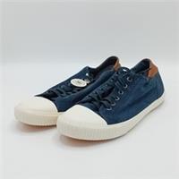 FatFace Trainers UK 9 Mens Blue Brown Leather Heel Low Top New with Tags FLT-FPL