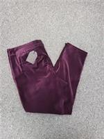 Fat Face Dark Purple Isobelle Velvet Trousers. Size 16. BNWT. PAC - 16 Regular