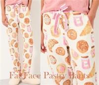 FatFace Ivory White EVA Lounge Pastry Pants PJ Pyjamas Bottoms Size 16 Croissant - 16 Regular