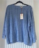 Fatface Ladies Jumper Size Large Light Blue 100% Linen New with Tags - L Regular