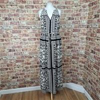 Fat Face Maxi Dress Black White UK 12 Maya Palace Scarf Ecovero - New - 12 Regular