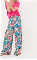 Fat Face Ines Blue Watermelons Fun Print Wide Leg Trousers Uk 18L New With Tags - 18 Regular